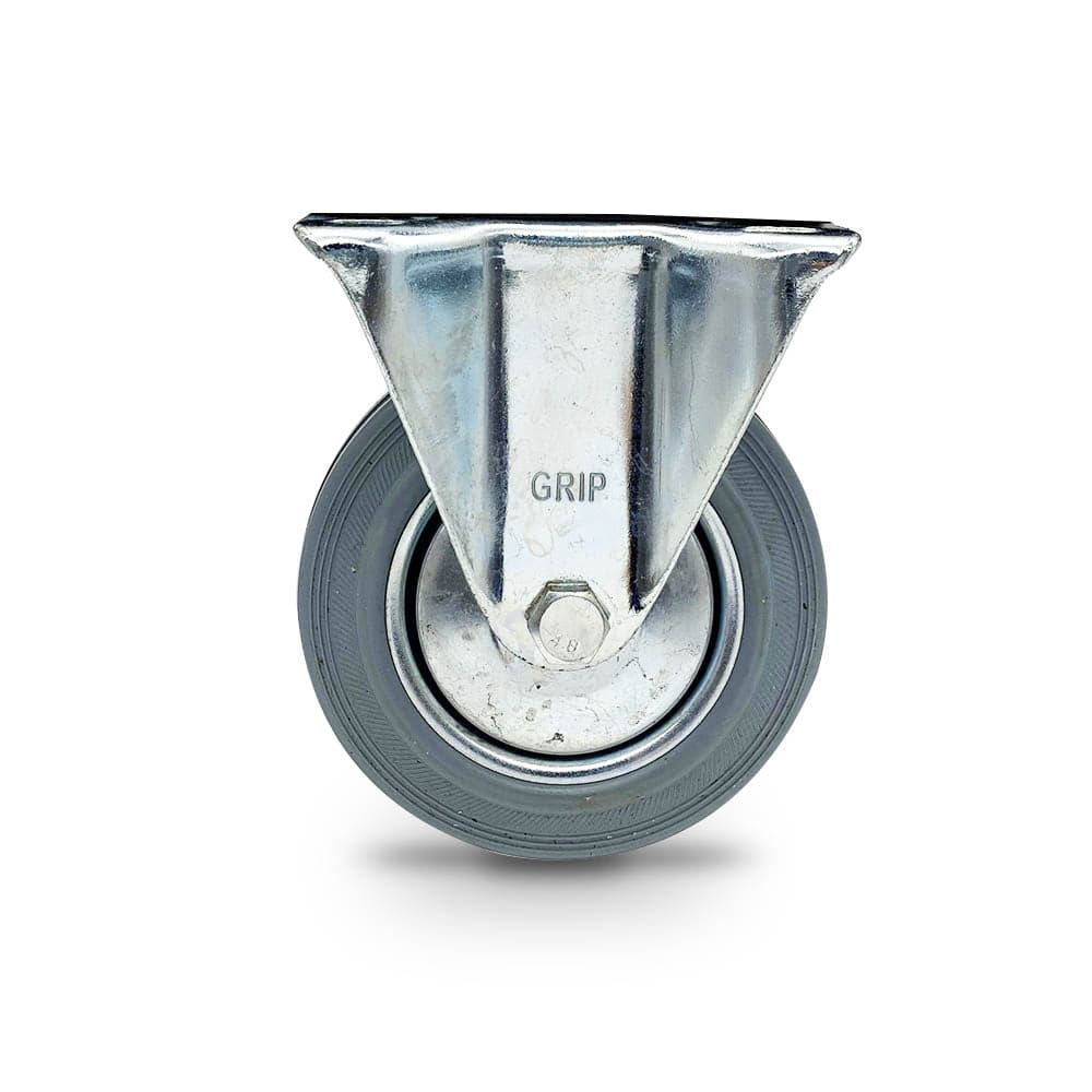 Grip Grip 43054 100mm 70kg Grey Rubber Moulded Steel Core Fixed Castor