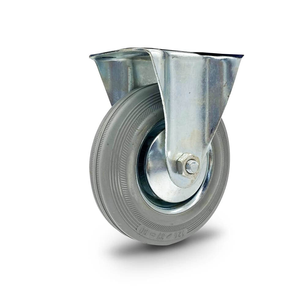 Grip Grip 43057 125mm 100kg Grey Rubber Moulded Steel Core Fixed Castor