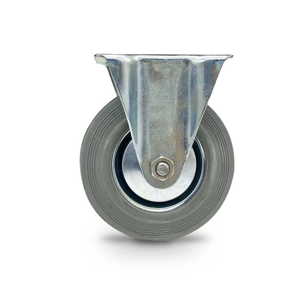 Grip Grip 43057 125mm 100kg Grey Rubber Moulded Steel Core Fixed Castor
